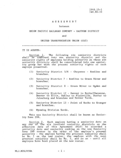 ZONE 200 BASIC AGREEMENT