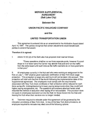 SALT LAKE HUB SUPPLEMENTAL AGREEMENT - SMART